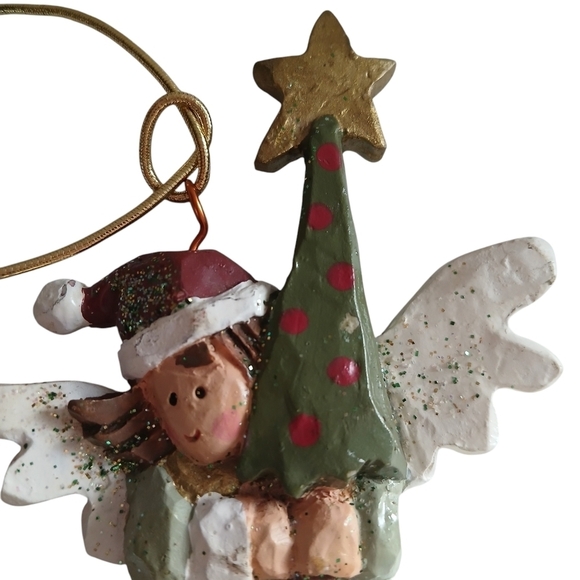 Kurt Adler Christmas Ornament Angel Carrying Christmas Tree Angel Heights - Picture 6 of 13